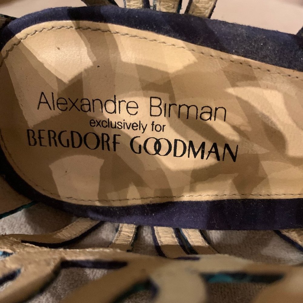 Alexandre Birman Suede & Python Cage Sandals - image 5